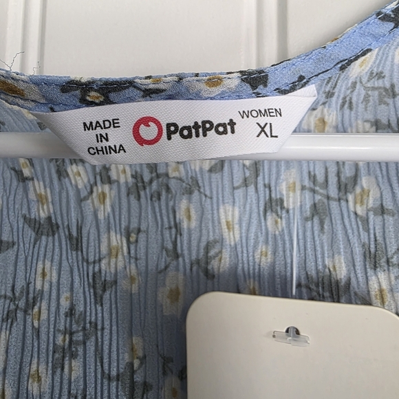 🔥5 FOR $25🔥NWT Lightweight Long Sleeve Blue Floral Stretchy Dress, XL - Picture 5 of 7